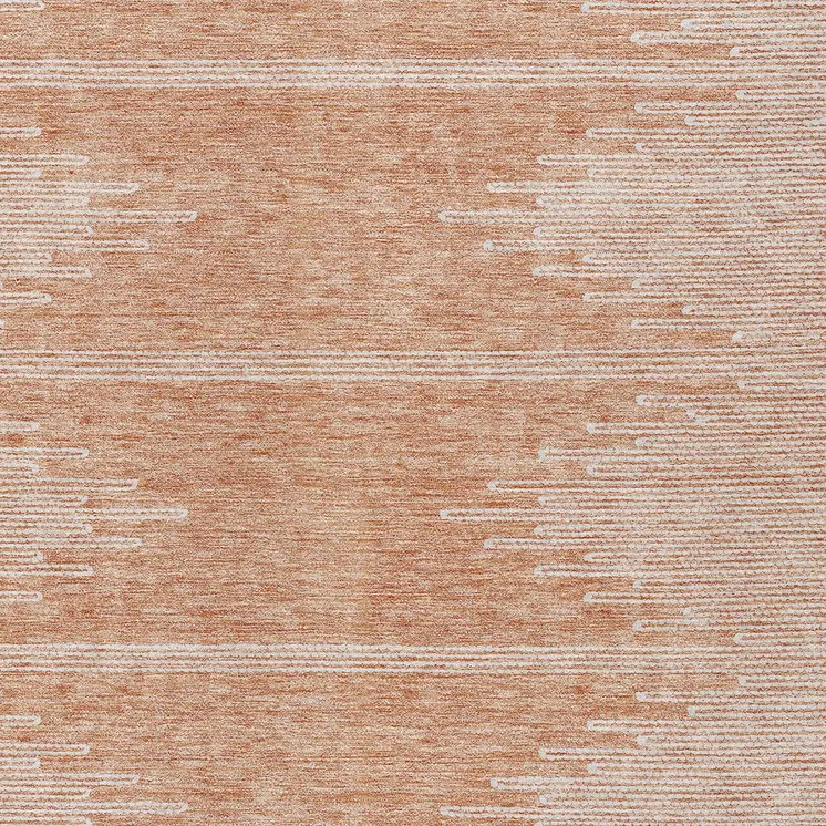 8' X 10' Salmon And Ivory Abstract Washable Indoor Outdoor Area Rug