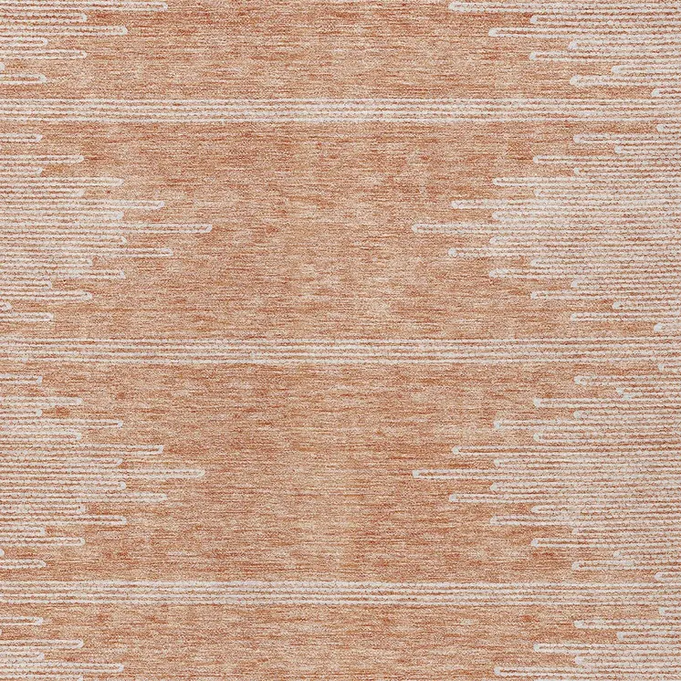 10' X 14' Salmon And Ivory Abstract Washable Indoor Outdoor Area Rug