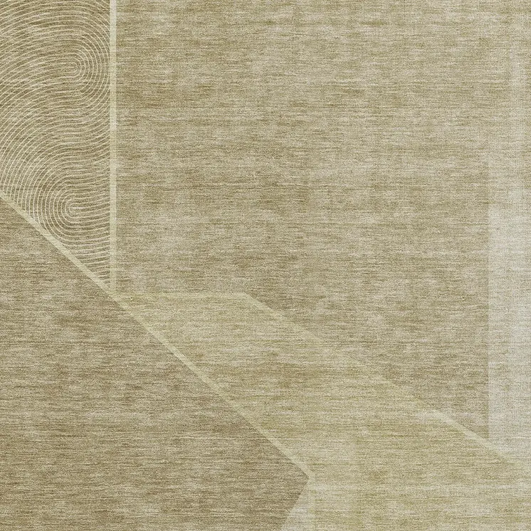 9' X 12' Beige Tan And Ivory Geometric Washable Indoor Outdoor Area Rug