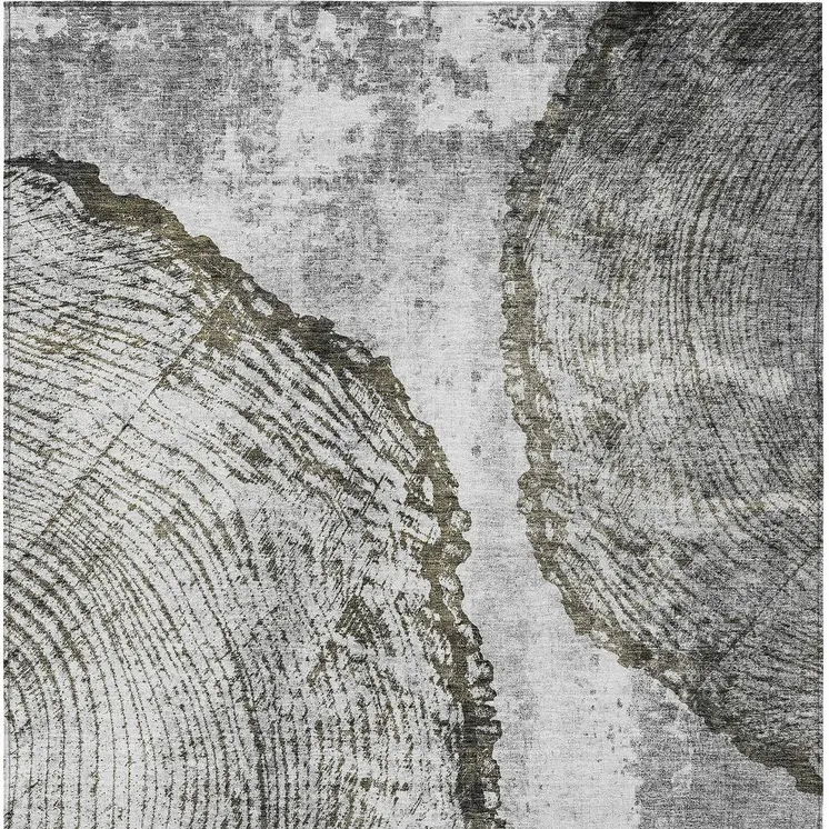 8' X 10' Gray Taupe And Silver Abstract Washable Indoor Outdoor Area Rug