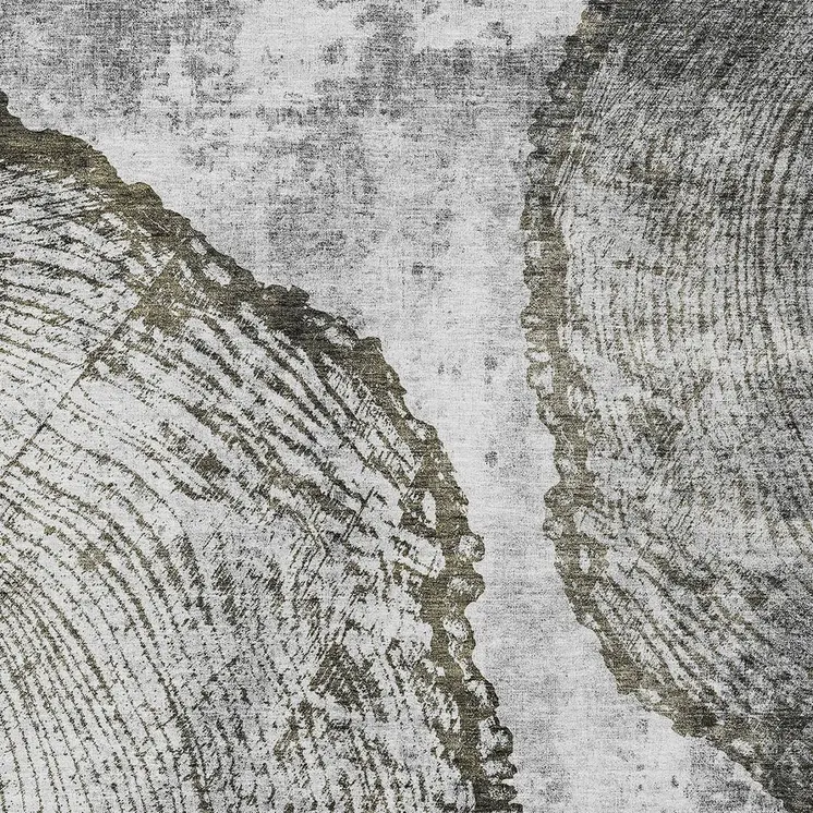 9' X 12' Gray Taupe And Silver Abstract Washable Indoor Outdoor Area Rug