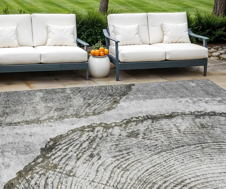 10' X 14' Gray Taupe And Silver Abstract Washable Indoor Outdoor Area Rug
