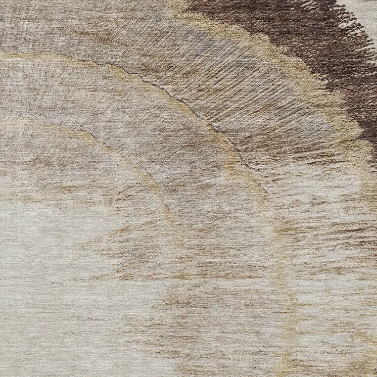 10' X 14' Brown Beige And Taupe Abstract Washable Indoor Outdoor Area Rug