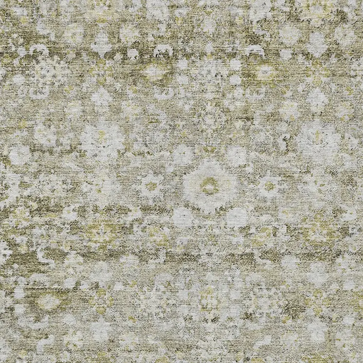 10' X 14' Taupe Beige And Gold Oriental Washable Indoor Outdoor Area Rug