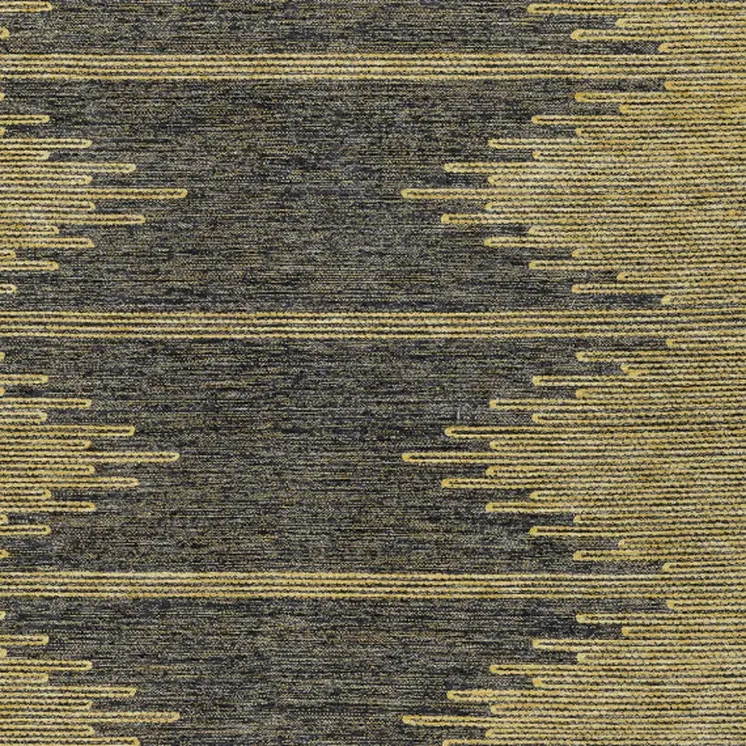 5' X 8' Dark Gray And Gold Abstract Washable Indoor Outdoor Area Rug