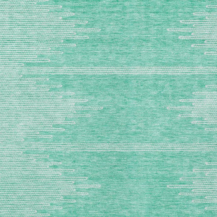 3' X 5' Aquamarine And Ivory Abstract Washable Indoor Outdoor Area Rug