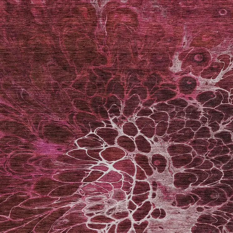 5' X 8' Merlot Blush And Gray Abstract Washable Indoor Outdoor Area Rug