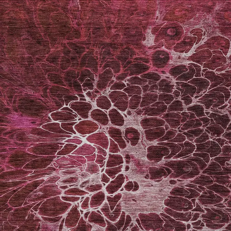 8' X 10' Merlot Blush And Gray Abstract Washable Indoor Outdoor Area Rug