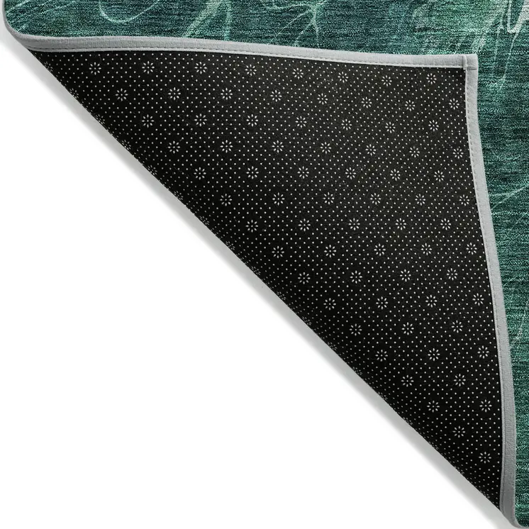 5' X 8' Teal Blue Aqua And Turquoise Abstract Washable Indoor Outdoor Area Rug