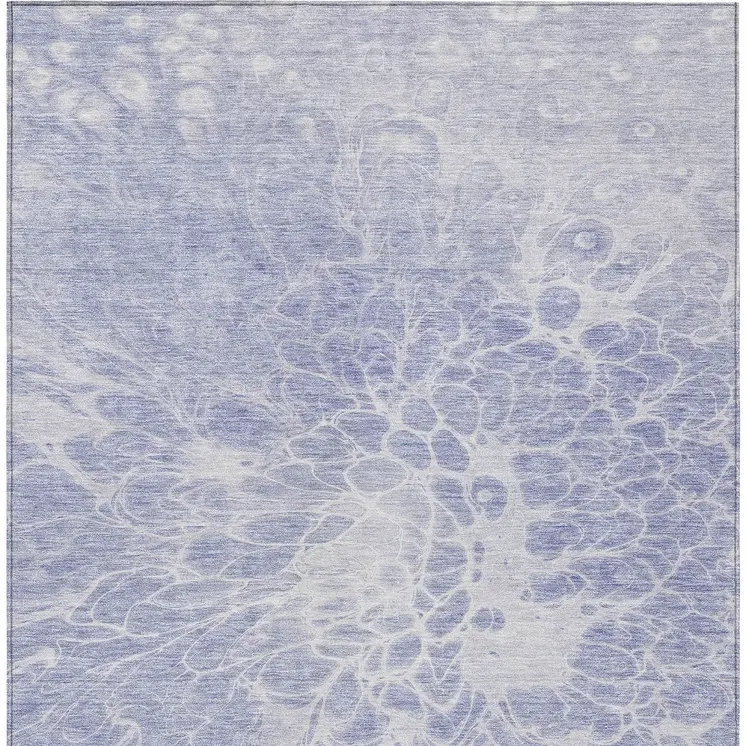 8' X 10' Lavender Ivory And Lilac Abstract Washable Indoor Outdoor Area Rug