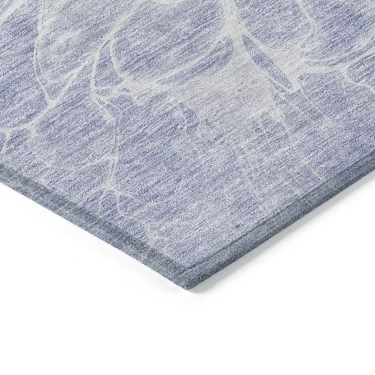 8' X 10' Lavender Ivory And Lilac Abstract Washable Indoor Outdoor Area Rug