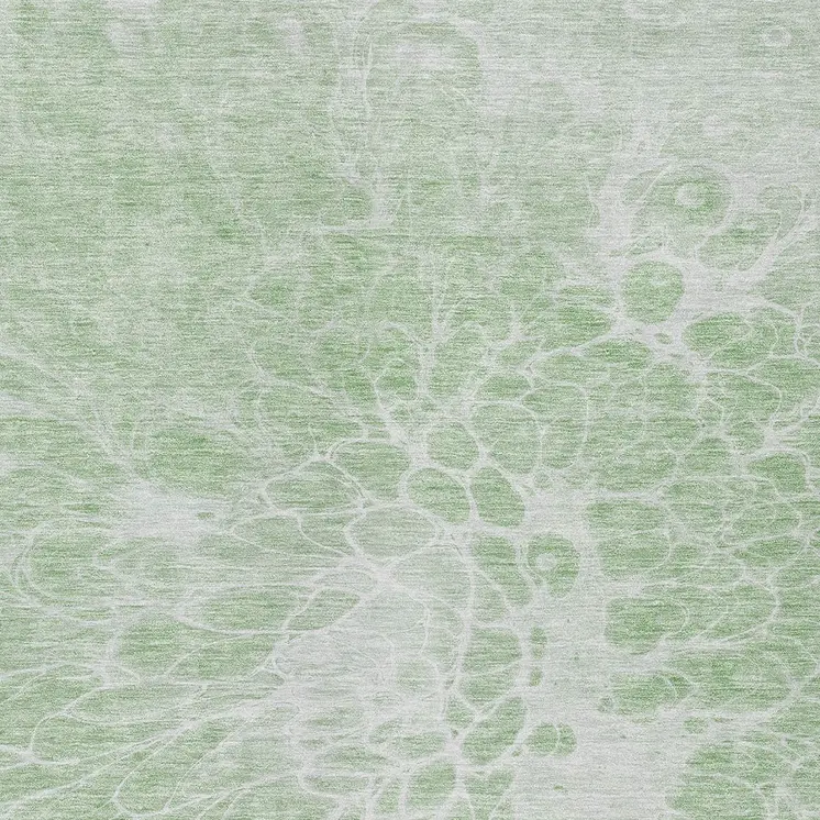 9' X 12' Mint Green And Ivory Abstract Washable Indoor Outdoor Area Rug