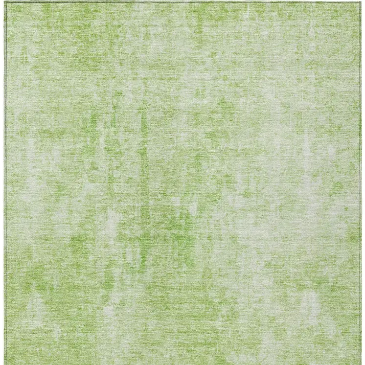 3' X 5' Green Abstract Washable Indoor Outdoor Area Rug