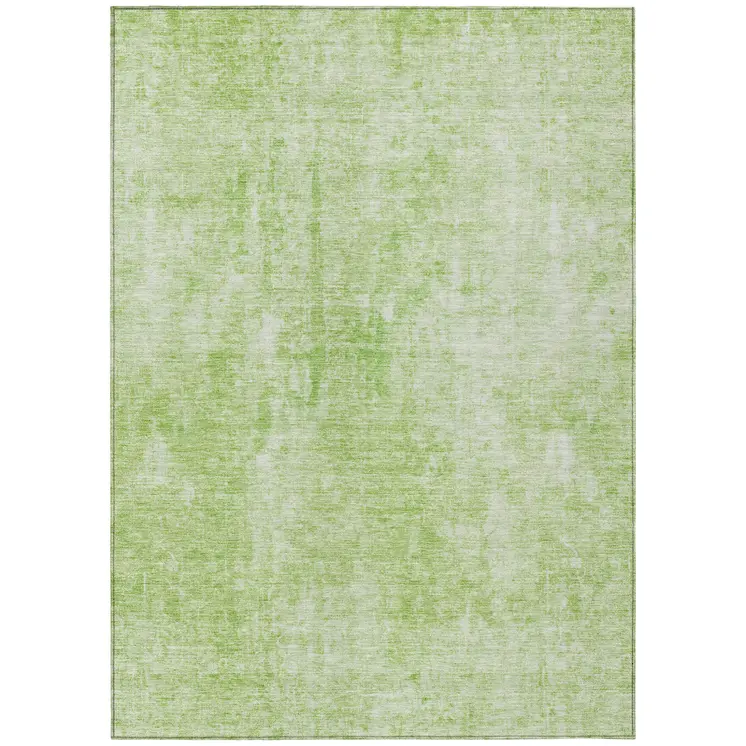 3' X 5' Green Abstract Washable Indoor Outdoor Area Rug