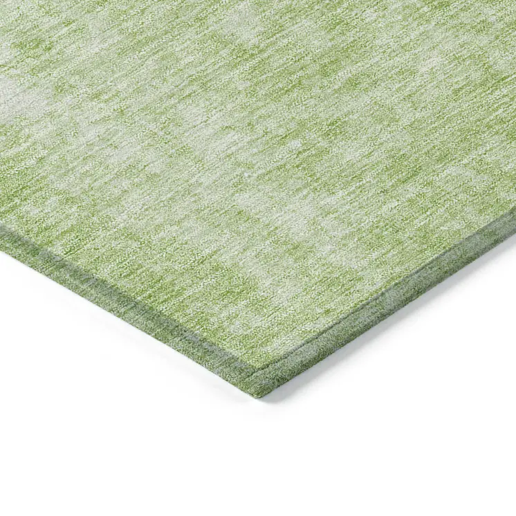 8' Green Round Abstract Washable Indoor Outdoor Area Rug