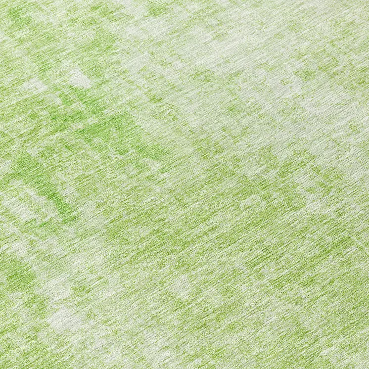 8' Green Round Abstract Washable Indoor Outdoor Area Rug