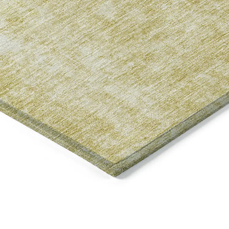 10' X 14' Gold Wheat And Ivory Abstract Washable Indoor Outdoor Area Rug