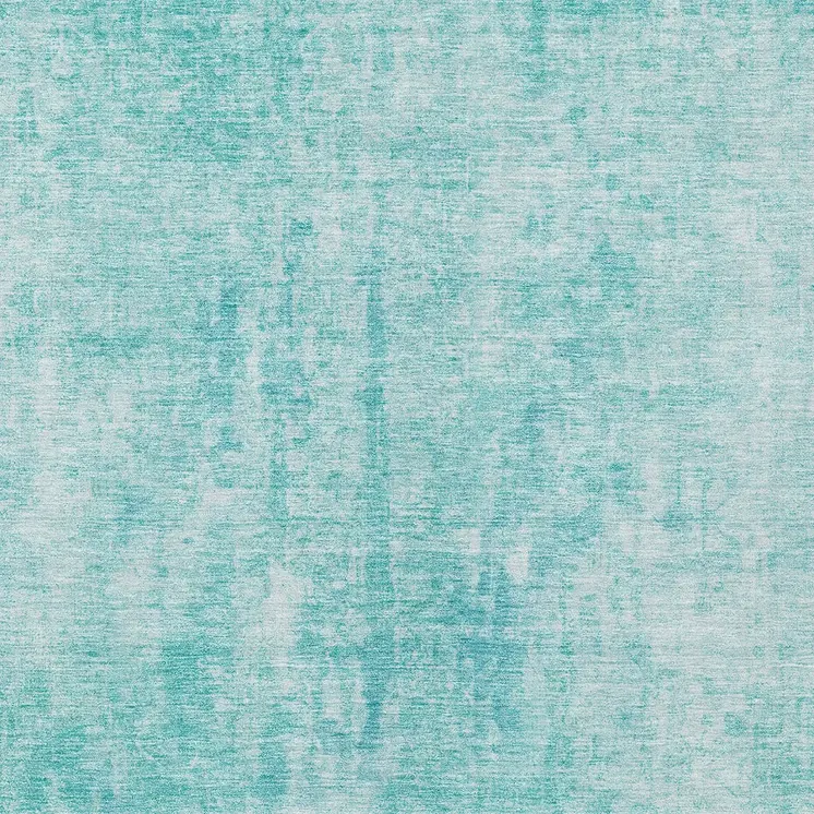 8' X 10' Teal Blue And Ivory Abstract Washable Indoor Outdoor Area Rug