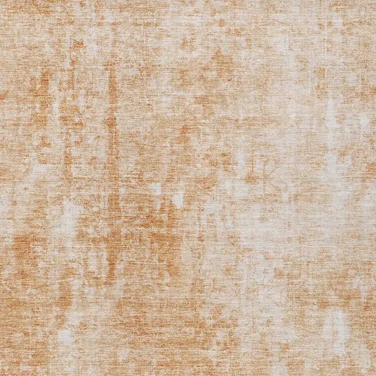 10' X 14' Terra Cotta Copper And Ivory Abstract Washable Indoor Outdoor Area Rug