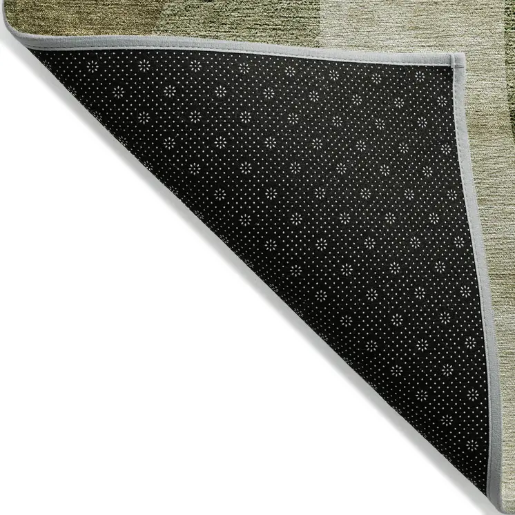 3' X 5' Beige And Chocolate Abstract Washable Indoor Outdoor Area Rug