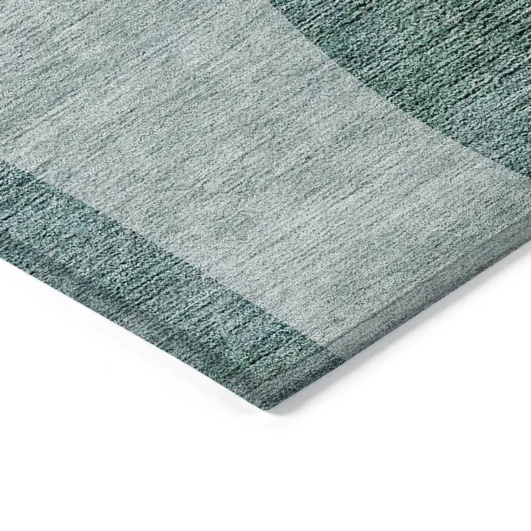 10' X 14' Green And Sage Abstract Washable Indoor Outdoor Area Rug