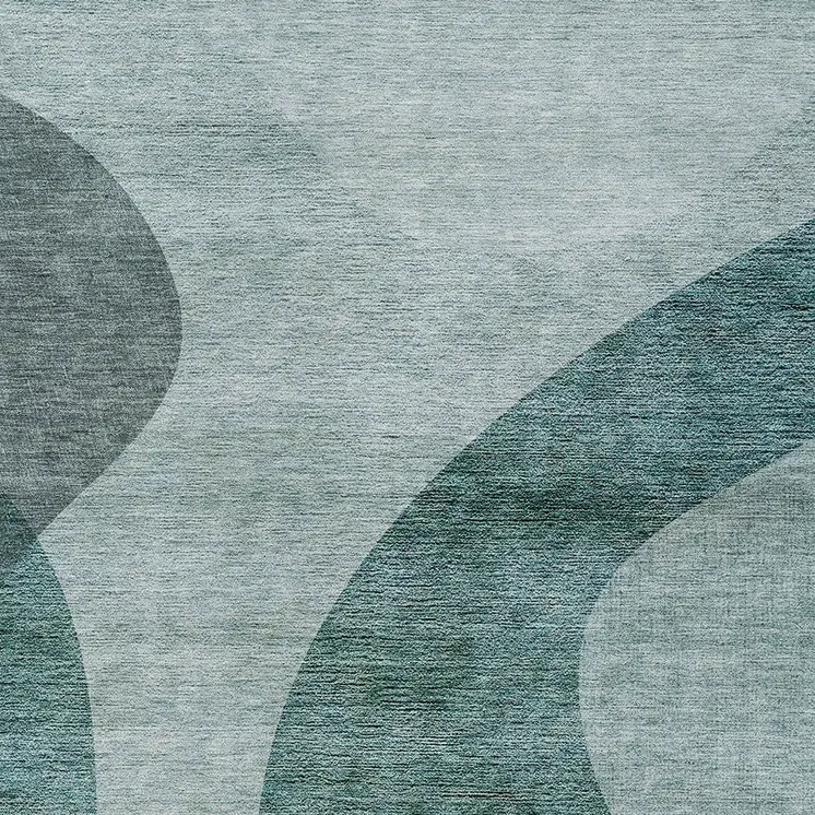 10' X 14' Green And Sage Abstract Washable Indoor Outdoor Area Rug
