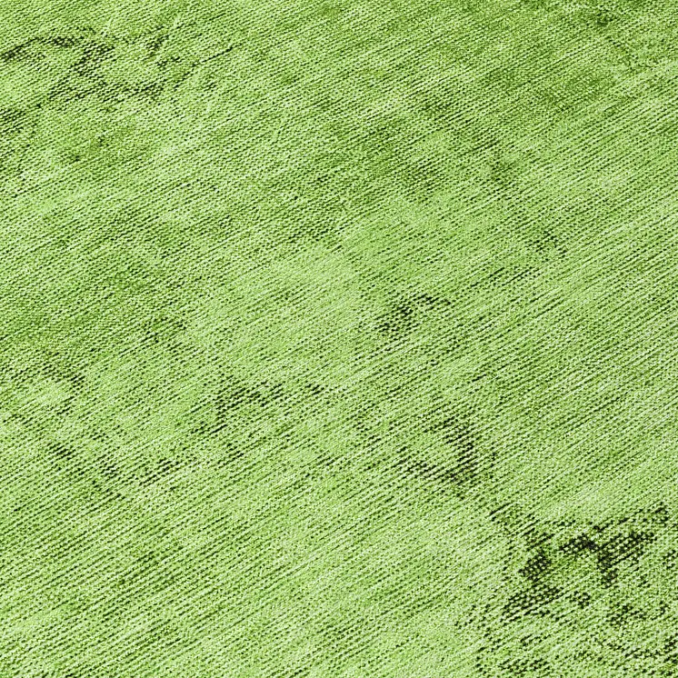 8' Green And Olive Green Round Oriental Washable Indoor Outdoor Area Rug