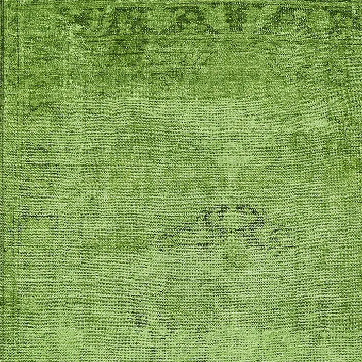 10' X 14' Green And Olive Green Oriental Washable Indoor Outdoor Area Rug