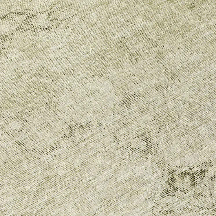 8' Beige Taupe And Brown Round Oriental Washable Indoor Outdoor Area Rug