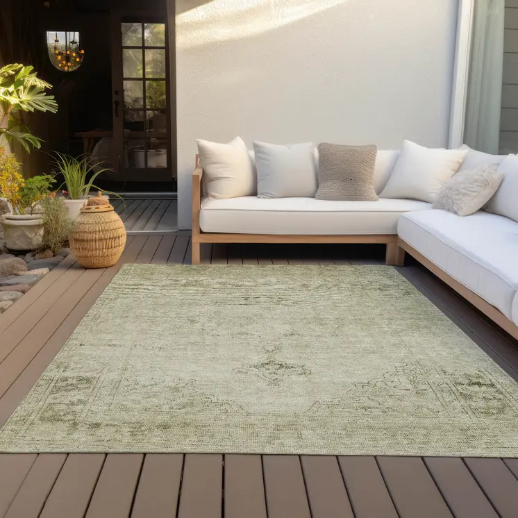 8' X 10' Beige Taupe And Brown Oriental Washable Indoor Outdoor Area Rug