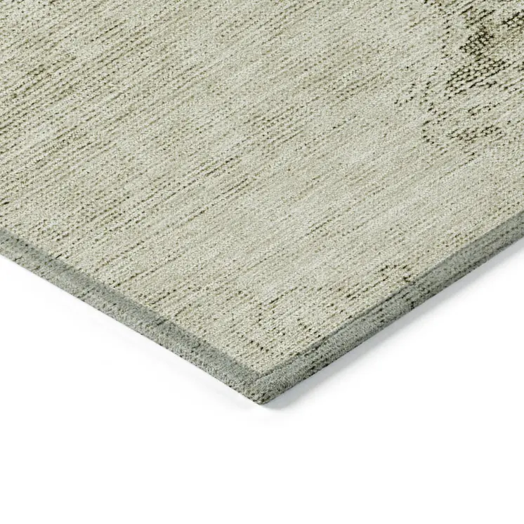 8' X 10' Beige Taupe And Brown Oriental Washable Indoor Outdoor Area Rug