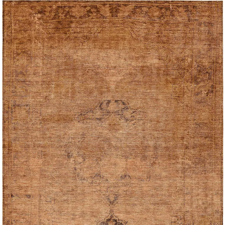 8' X 10' Copper Orange And Brown Oriental Washable Indoor Outdoor Area Rug
