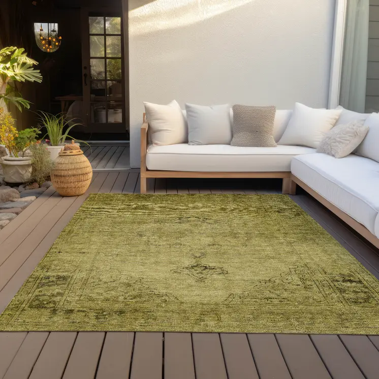 10' X 14' Gold Brown And Wheat Oriental Washable Indoor Outdoor Area Rug