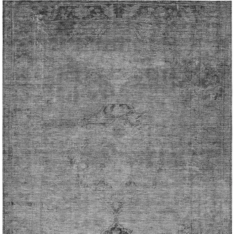 8' X 10' Gray Silver And Charcoal Oriental Washable Indoor Outdoor Area Rug