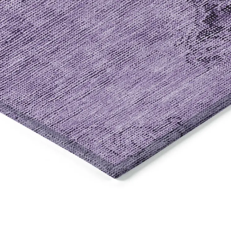 10' X 14' Purple Eggplant And Lavender Oriental Washable Indoor Outdoor Area Rug