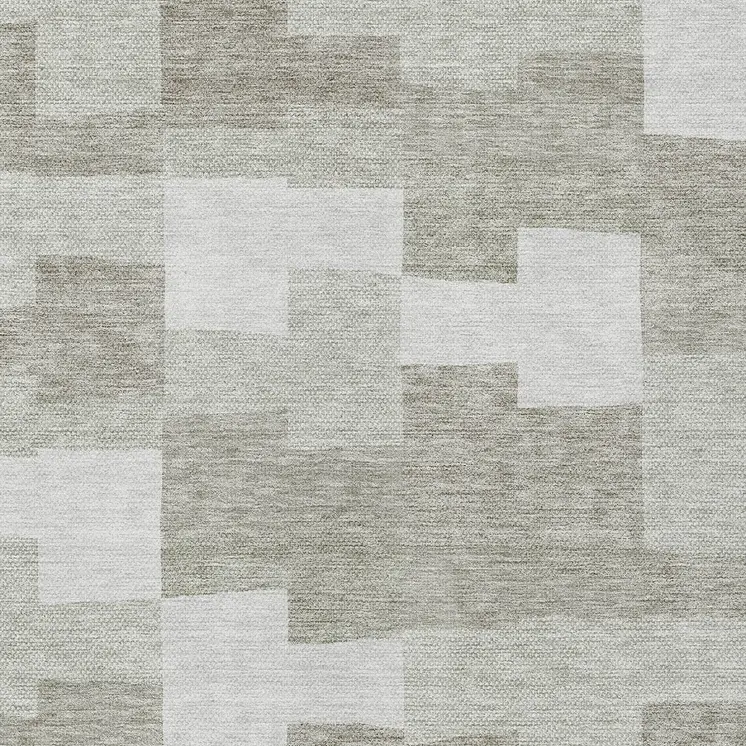 9' X 12' Taupe Brown And Beige Geometric Washable Indoor Outdoor Area Rug