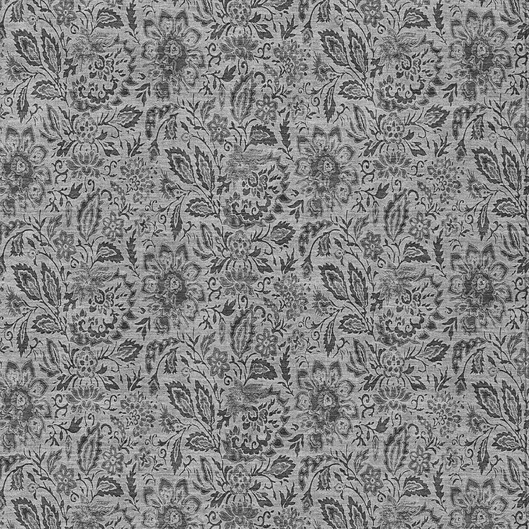 8' X 10' Gray Silver And Charcoal Floral Washable Indoor Outdoor Area Rug