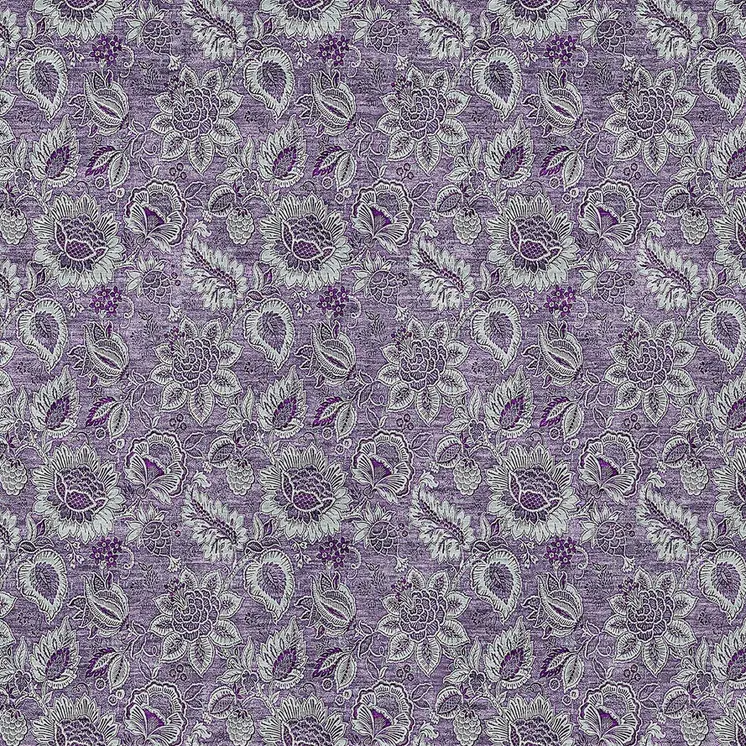 10' X 14' Purple Lilac And Lavender Floral Washable Indoor Outdoor Area Rug