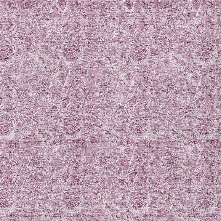 9' X 12' Blush Mauve And Pink Floral Washable Indoor Outdoor Area Rug
