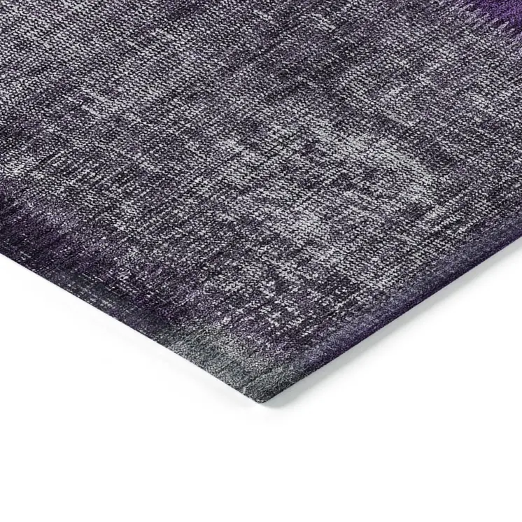 5' X 8' Eggplant Purple And Lilac Patchwork Washable Indoor Outdoor Area Rug