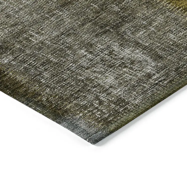 8' X 10' Brown Gold And Taupe Patchwork Washable Indoor Outdoor Area Rug