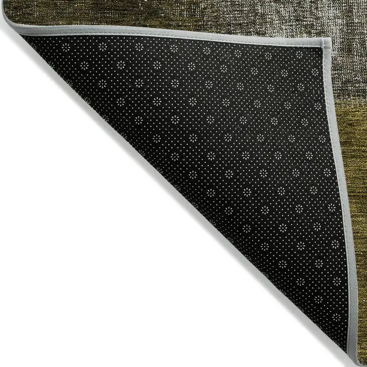 10' X 14' Brown Gold And Taupe Patchwork Washable Indoor Outdoor Area Rug