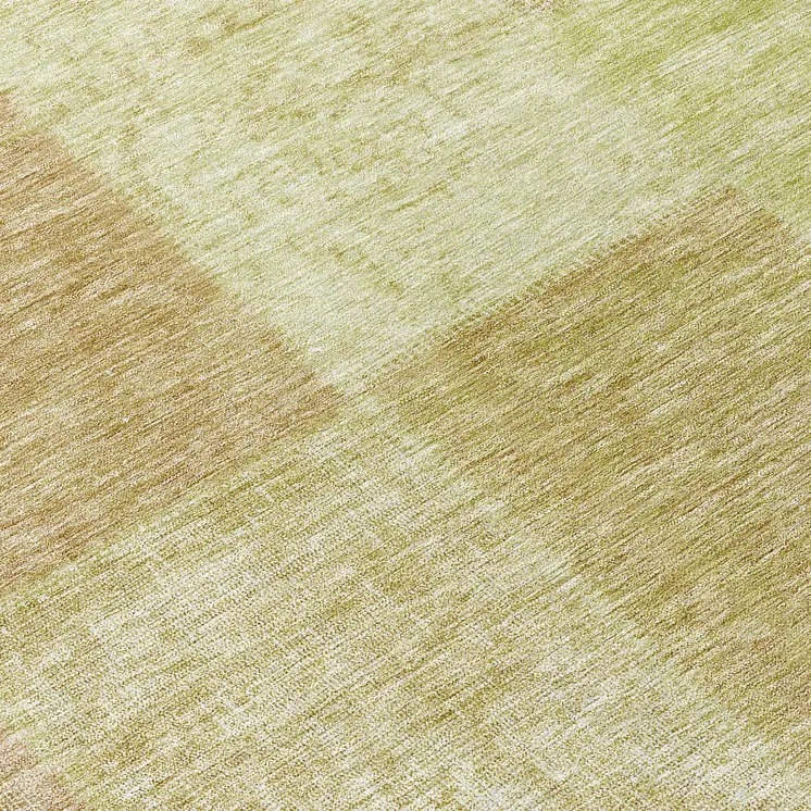 8' Green Copper And Mint Green Round Patchwork Washable Indoor Outdoor Area Rug