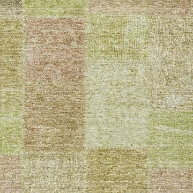 8' X 10' Green Copper And Mint Green Patchwork Washable Indoor Outdoor Area Rug
