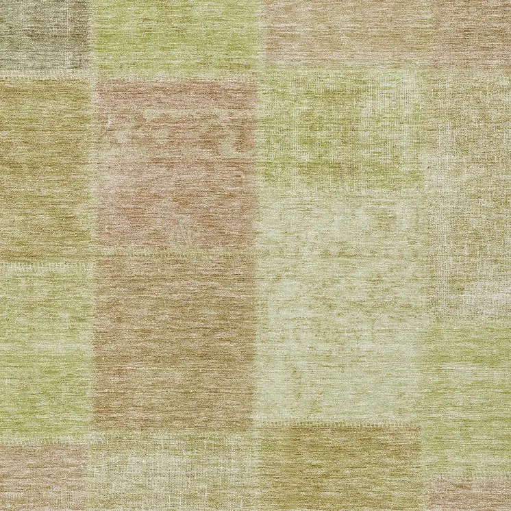 10' X 14' Green Copper And Mint Green Patchwork Washable Indoor Outdoor Area Rug