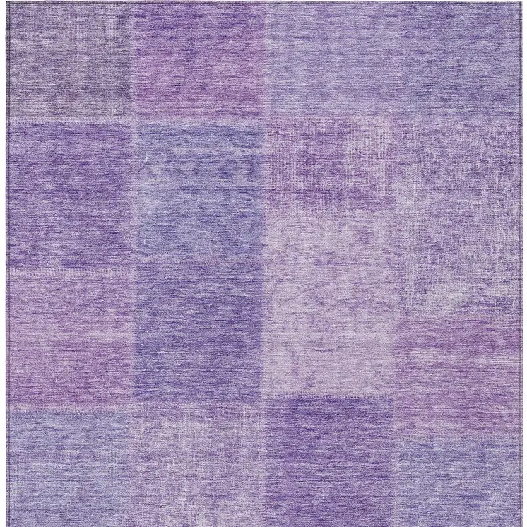 10' X 14' Lavender And Purple Patchwork Washable Indoor Outdoor Area Rug