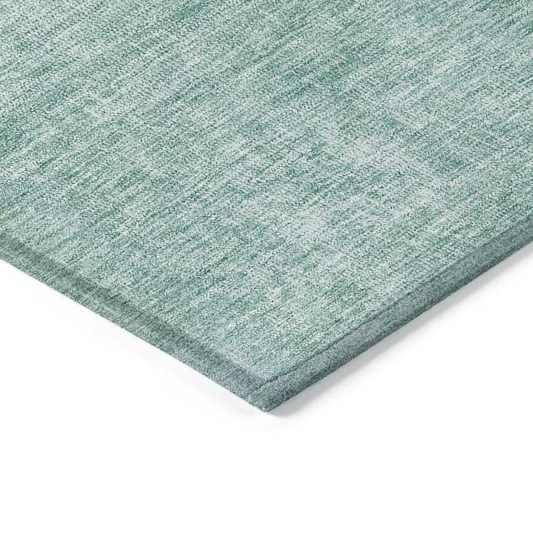 8' X 10' Teal Blue Sage And Green Patchwork Washable Indoor Outdoor Area Rug