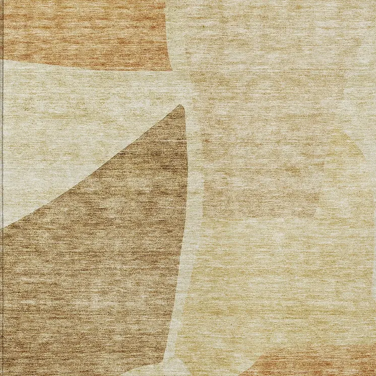 5' X 8' Beige Copper And Brown Abstract Washable Indoor Outdoor Area Rug