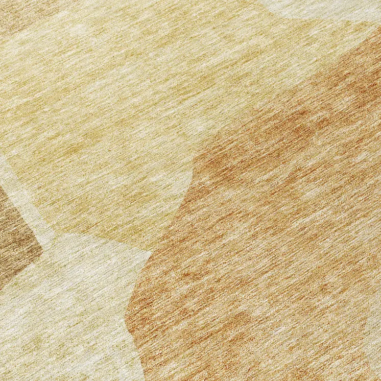 8' Beige Copper And Brown Round Abstract Washable Indoor Outdoor Area Rug