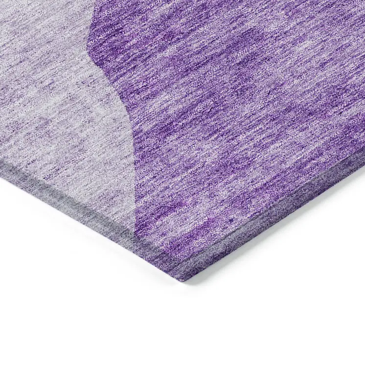 3' X 5' Eggplant Purple And Lilac Abstract Washable Indoor Outdoor Area Rug